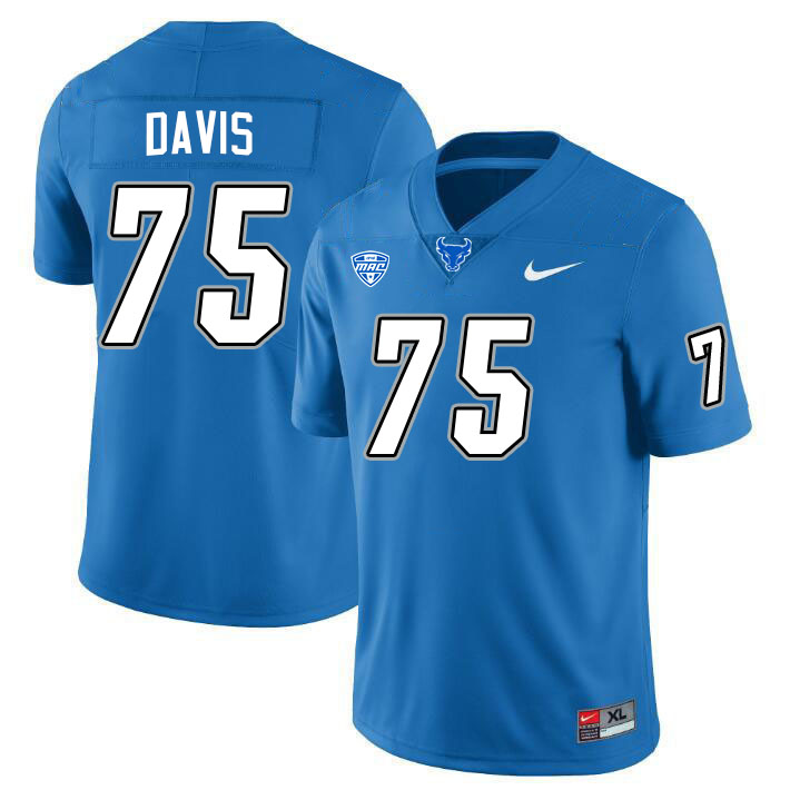 Buffalo Bulls #75 Jamarr Davis College Football Jerseys Stitched Sale-Blue